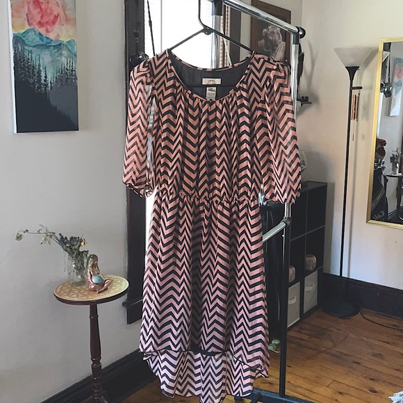 Striped Asymmetrical Dress - Picture 1 of 4